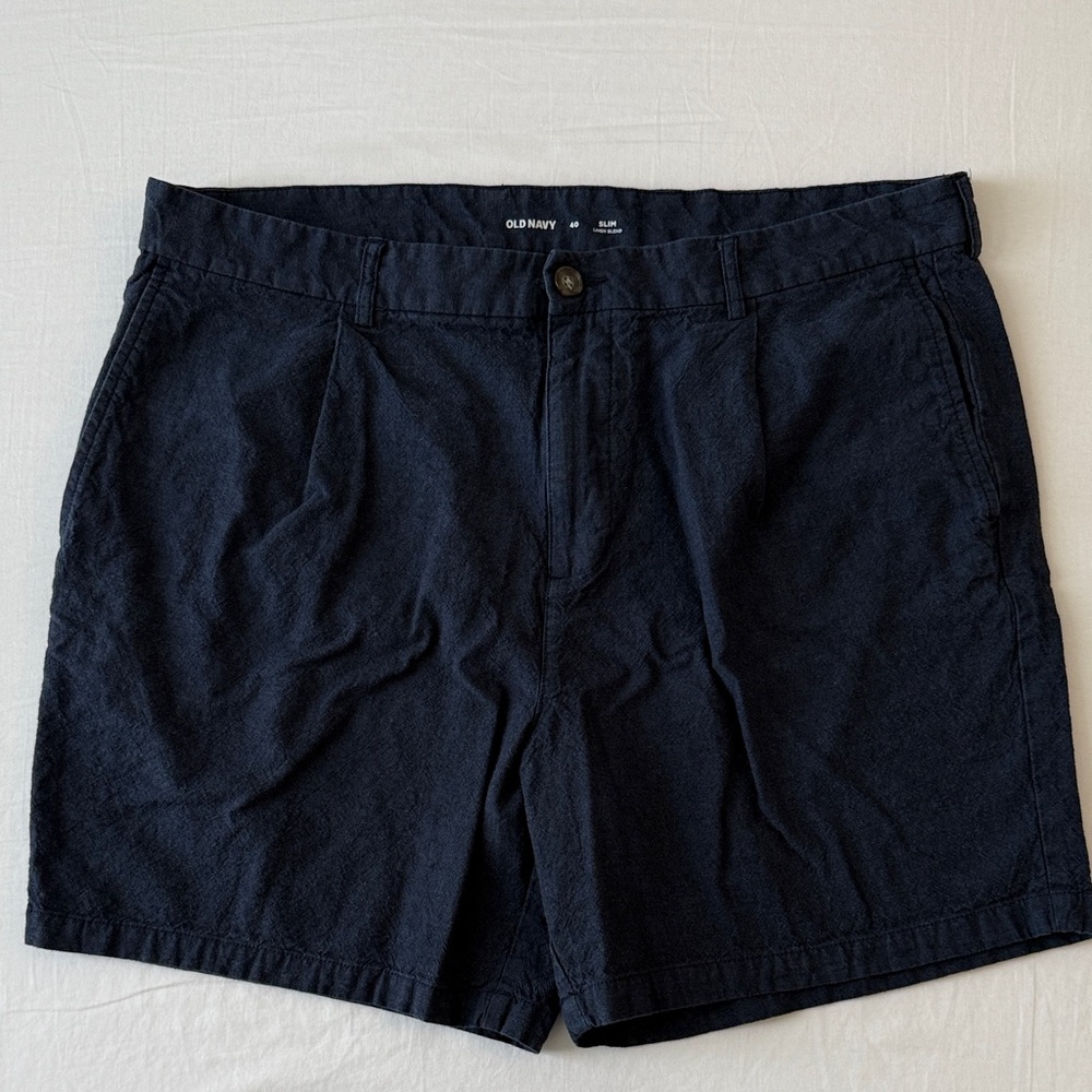 Old Navy Men's Linen Dark Navy Shorts